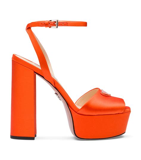 prada neon heels|prada satin platform shoes.